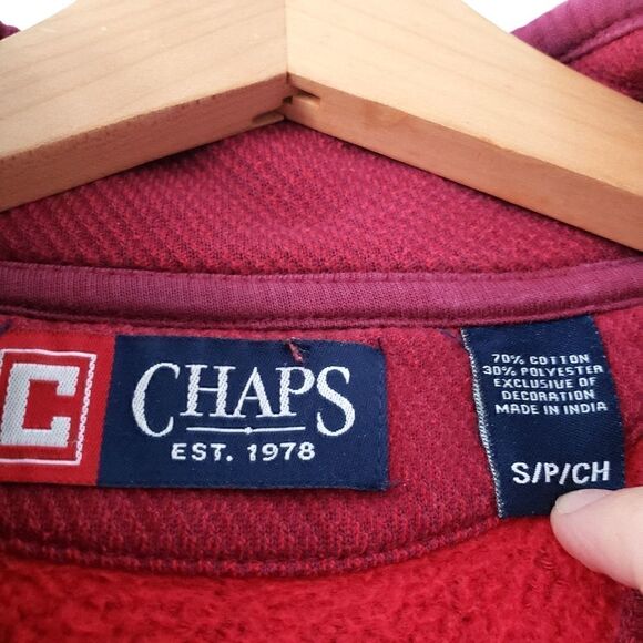 Chaps Quarter Zip Red S - Picture 2 of 4